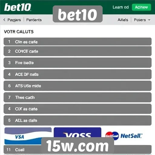 Métodos de pagamento disponíveis no site bet10